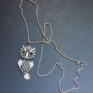 Long owl necklace